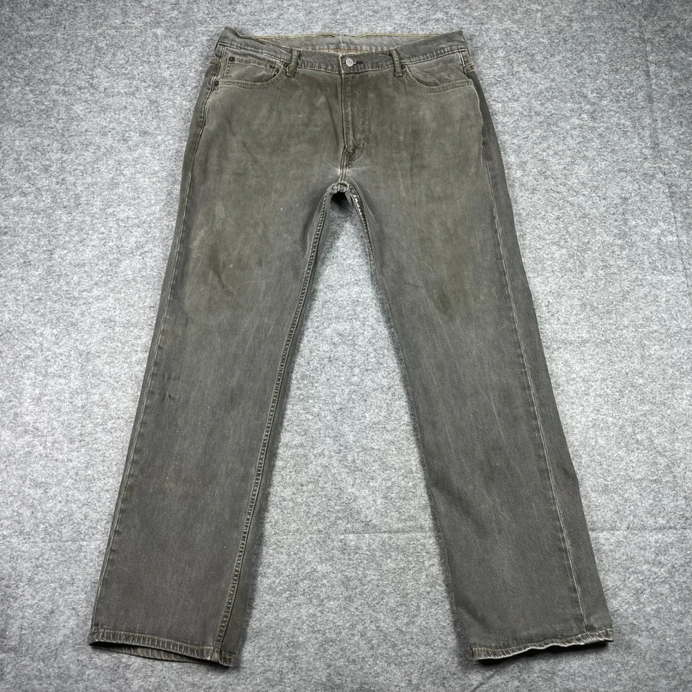 Levis Jeans Mens 36x34 (Fits 36x32) Grey 569 Loose Straight Stretch Denim Pants
